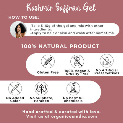 Organicos Kashmir Saffron Gel - Distacart
