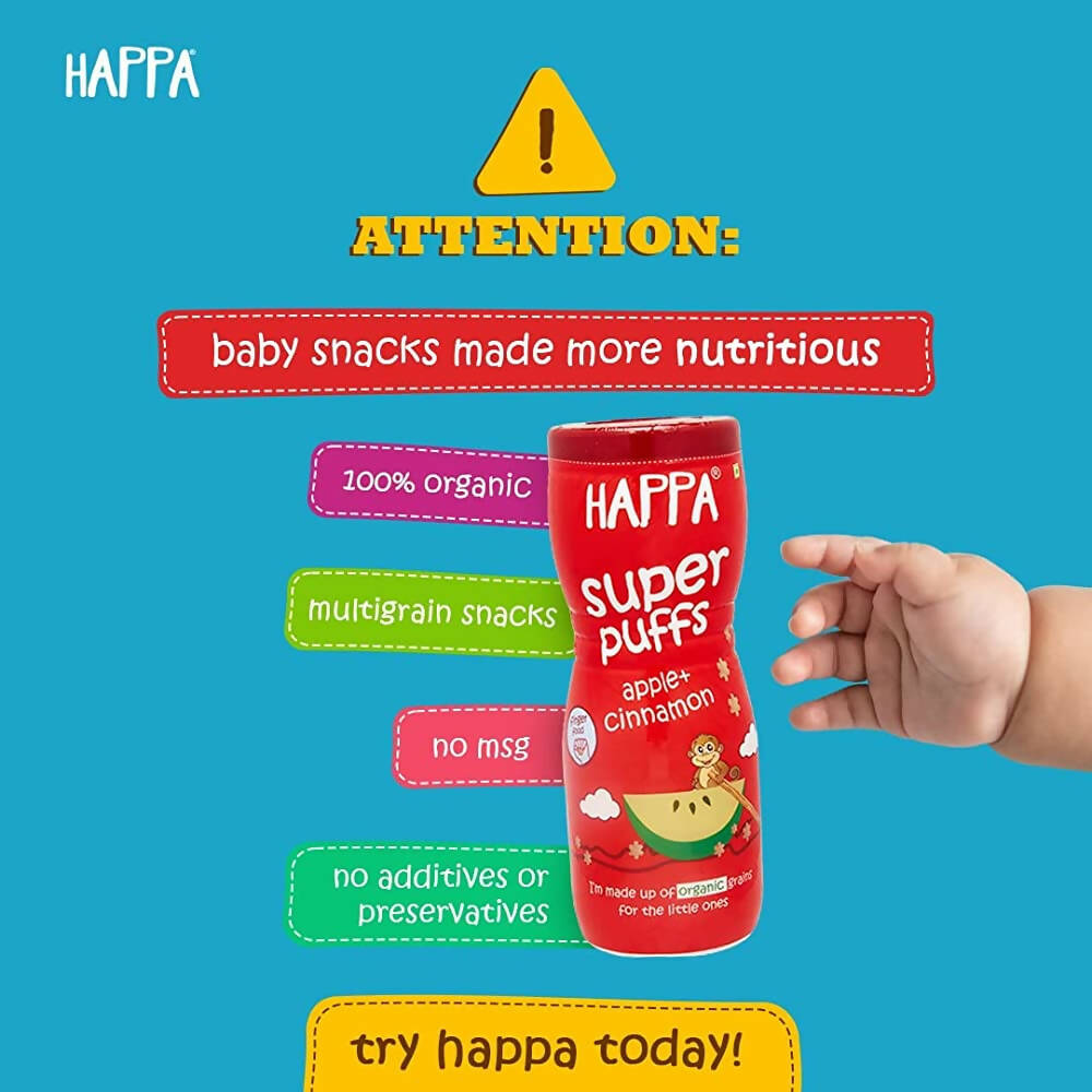 Happa Organic Multigrain Super Puffs Combo Of 4 (8 Months+) - Distacart