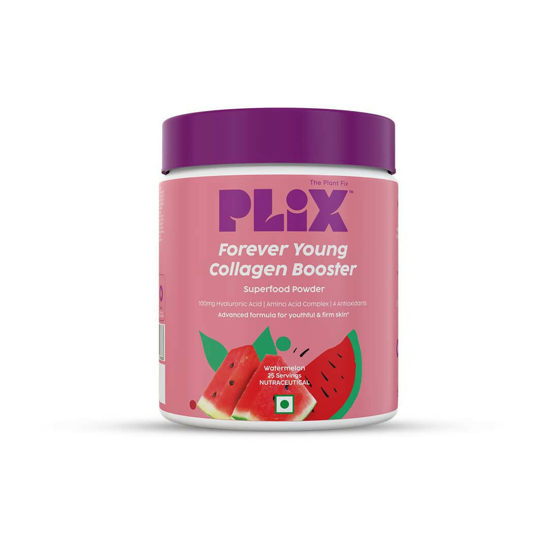 PLIX The Plant Fix Wholefood Forever Young Collagen Builder Powder for Skin - Watermelon - Distacart