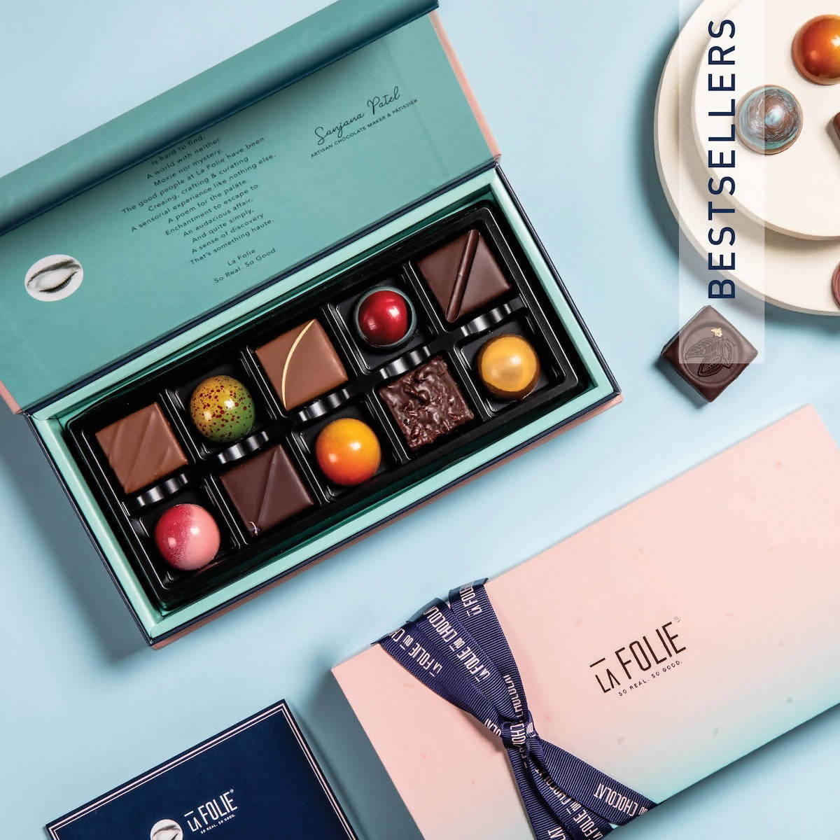 La Folie Box Of 10 - Ganache And Bonbons - Distacart