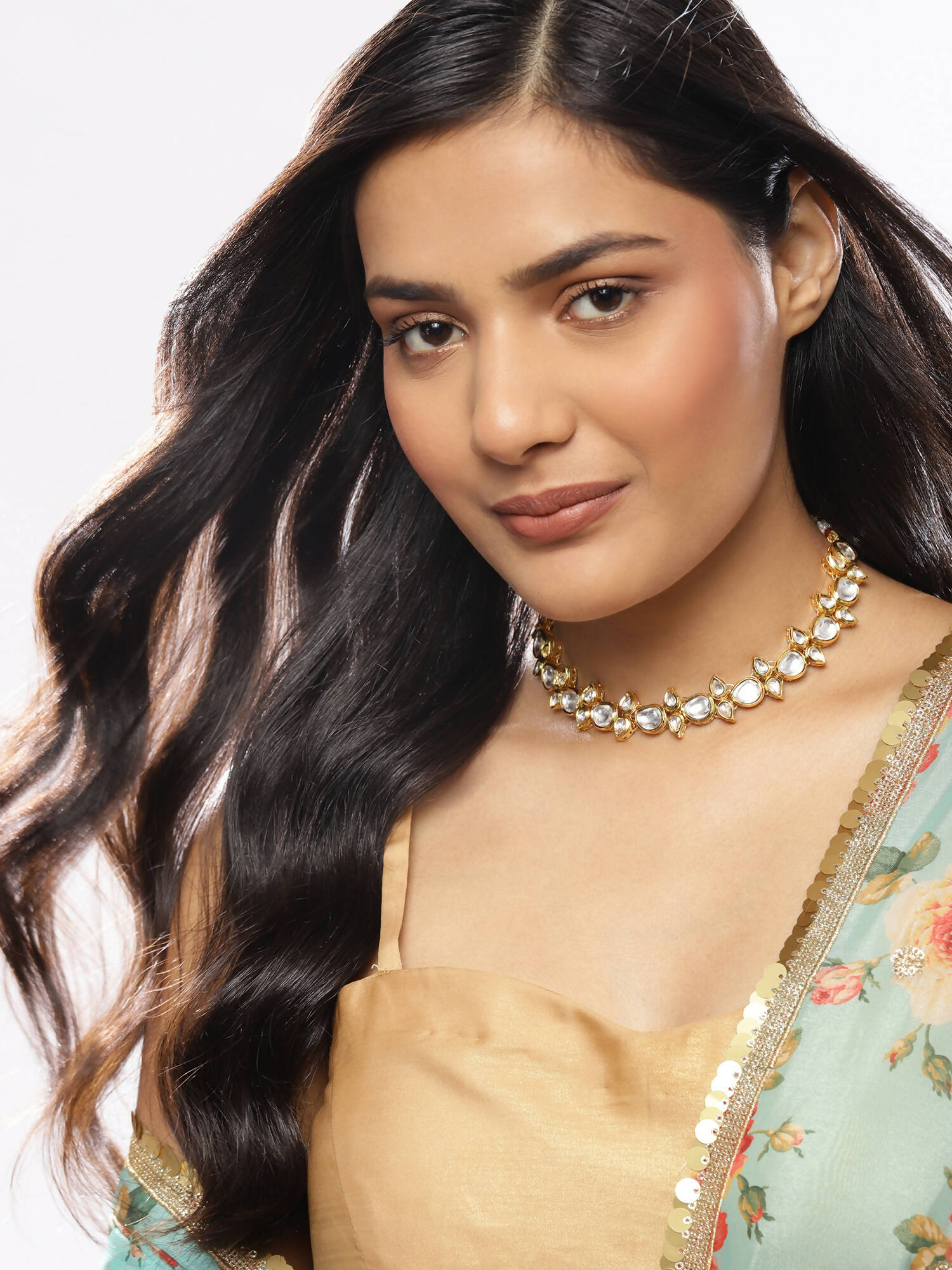 Gold-Toned White Brass Gold-Plated Necklace - Ruby Raang - Distacart