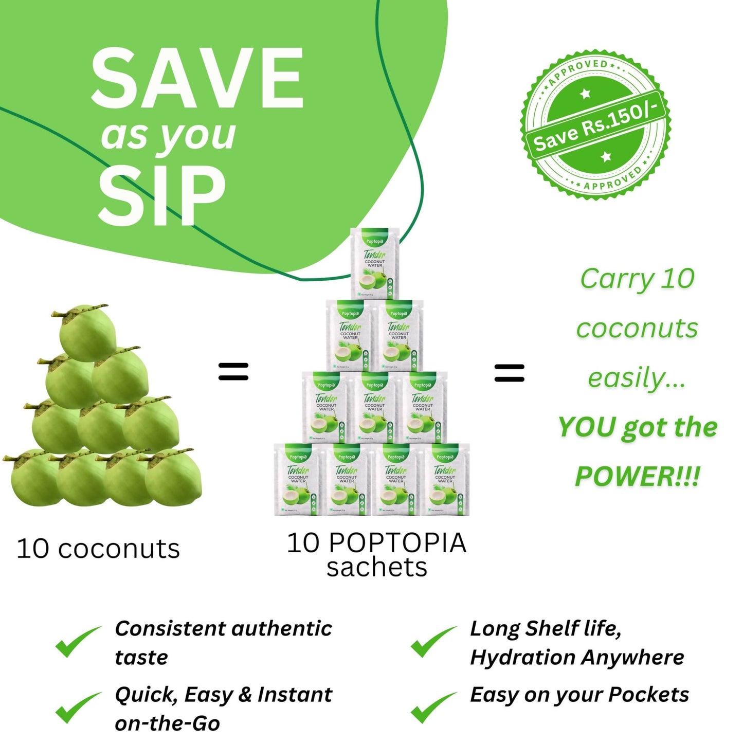 Poptopia Tender Coconut Water Powder - Distacart