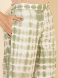 Thumbnail for Janasya Women's Off White Cotton Tie & Dye Casual A-line Co-ords - Distacart