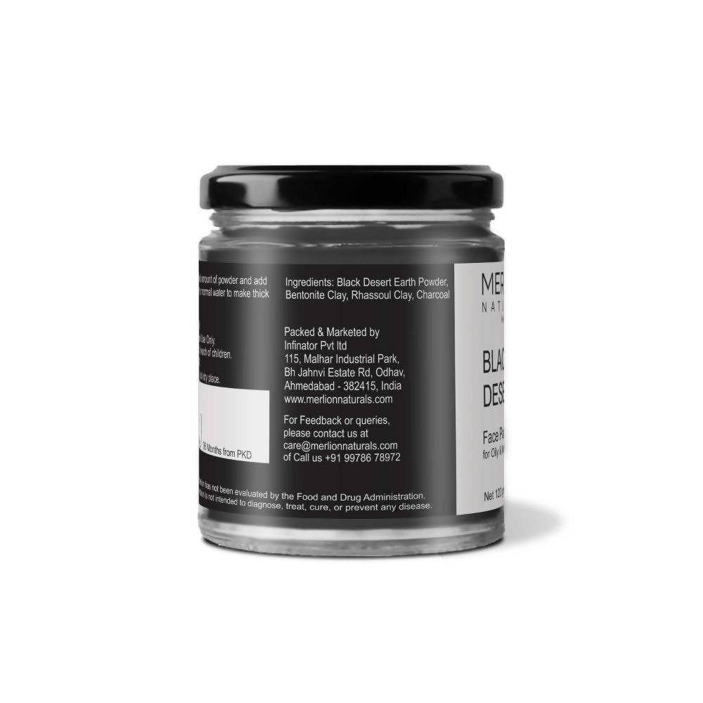 Merlion Naturals Black Desert Face Pack Powder - Distacart