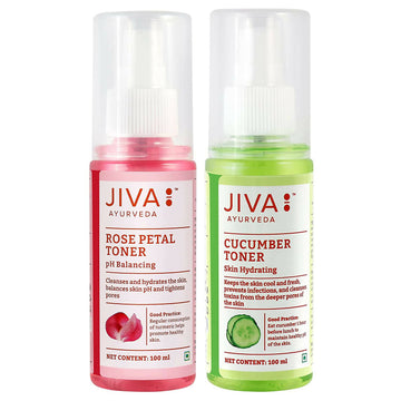Jiva Ayurveda Rose Petal Water & Cucumber Water Skin Toner Combo - Distacart