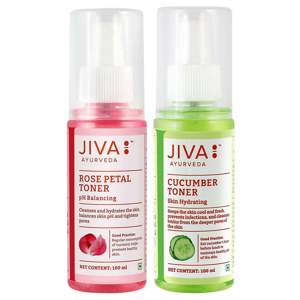 Jiva Ayurveda Rose Petal Water & Cucumber Water Skin Toner Combo - Distacart