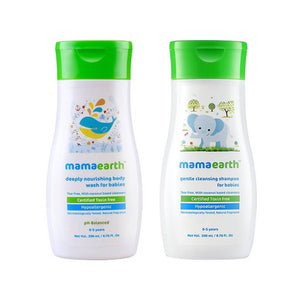 Mamaearth Deeply Nourishing Body Wash And Gentle Cleansing Shampoo For Babies (200ml+200ml)