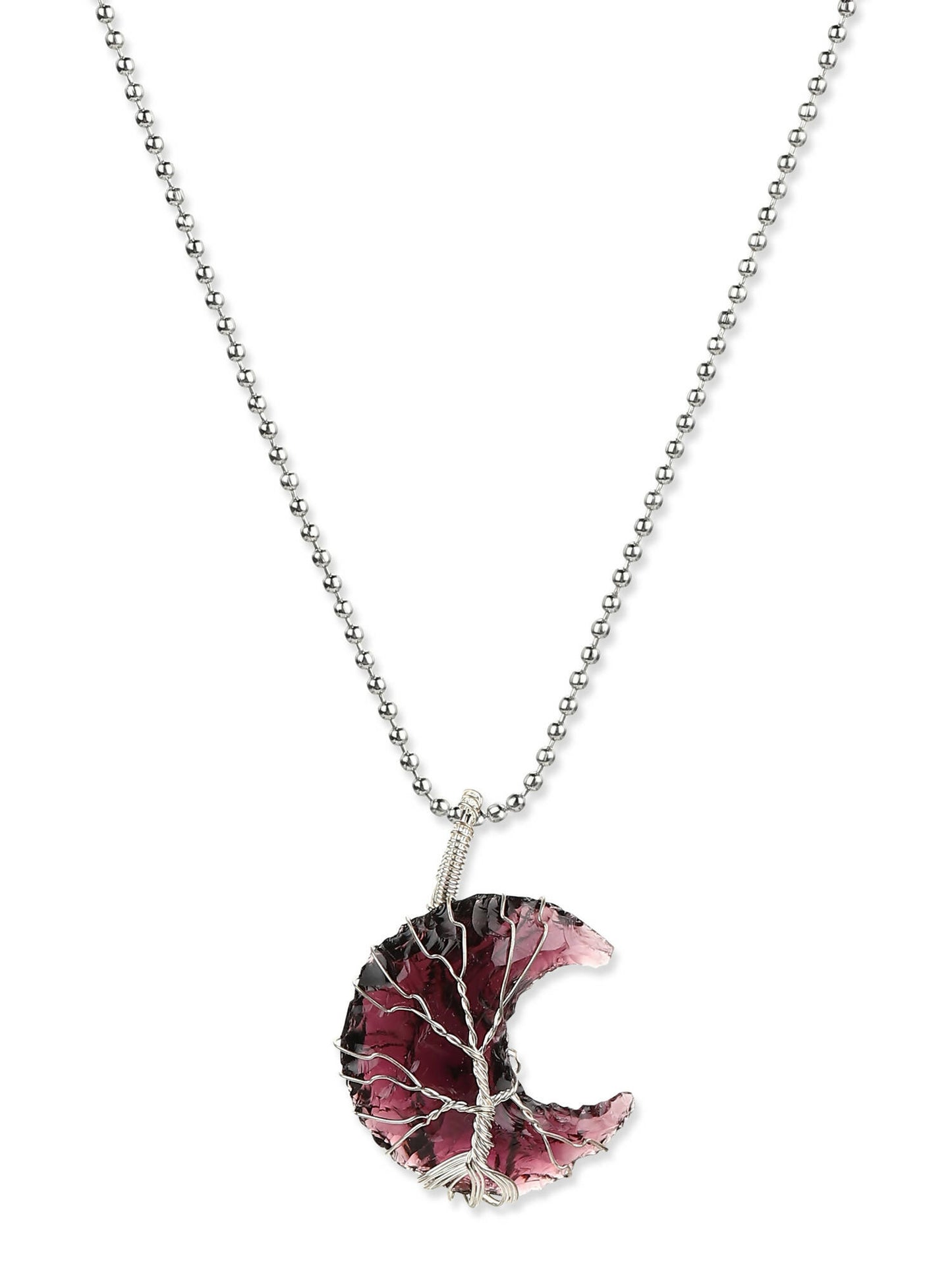 Women's Silver-Toned Purple Silver-Plated Handcrafted Chain - Ruby Raang - Distacart