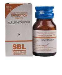 Thumbnail for SBL Homeopathy Aurum Metallicum Trituration Tablet 6X - Distacart