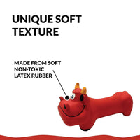 Thumbnail for Goofy Tails Latex Dog Toys - Bull (Red) - Distacart