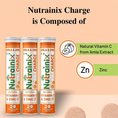 Nutrainix Charge Natural Vitamin C & Zinc Tablets