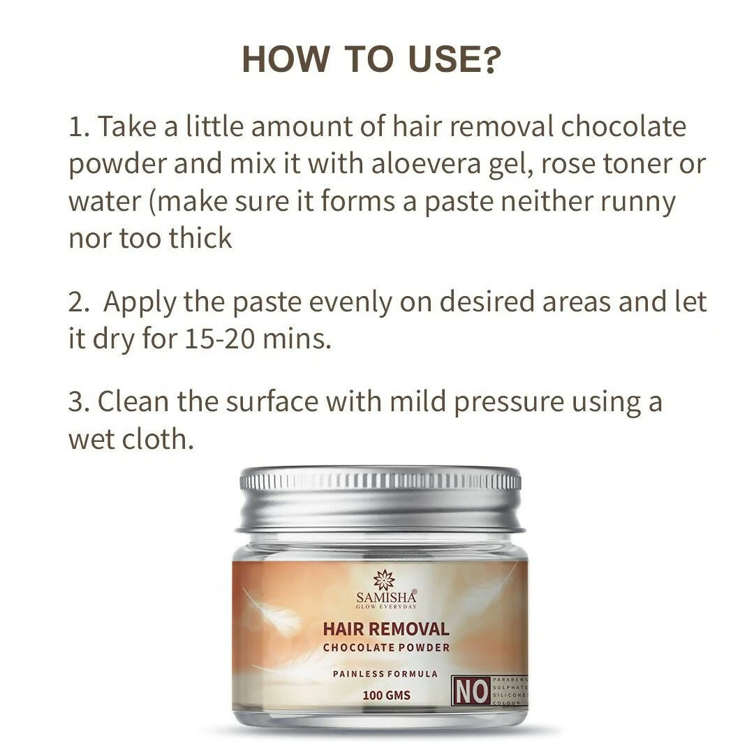 Samisha Organic Chocolate Hair Removal Powder - Distacart