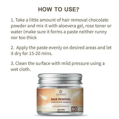 Samisha Organic Chocolate Hair Removal Powder - Distacart