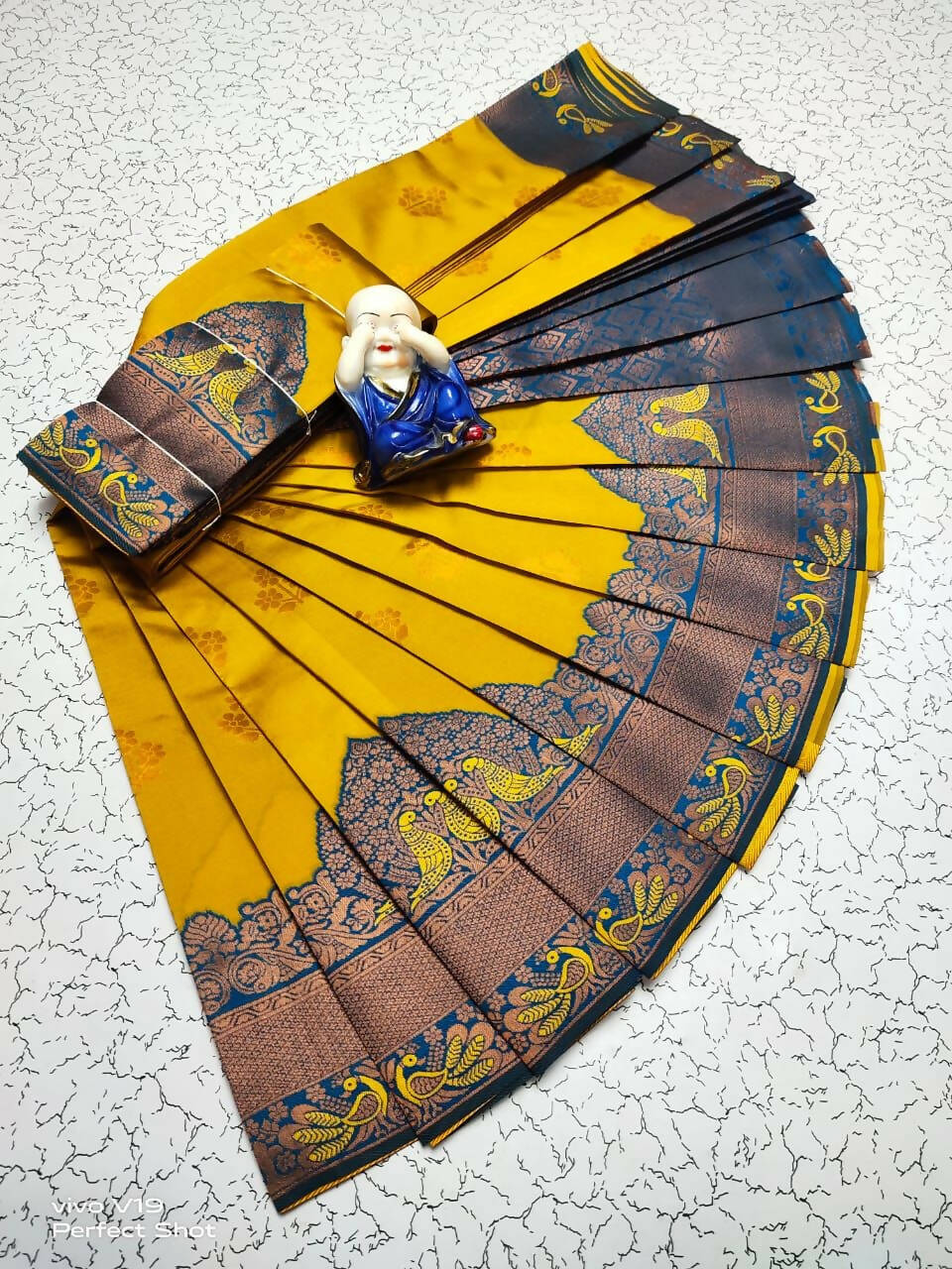 DEIANA'S Beautiful Golden Jari with New Design Soft Lichi Silk Saree - Yellow - Distacart