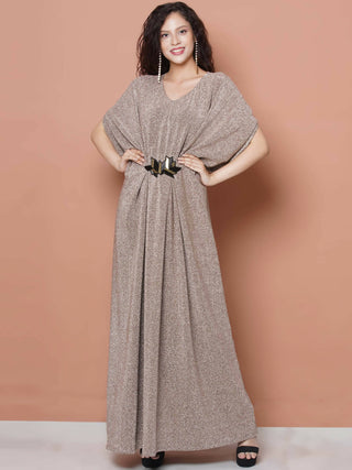 Women Republic Hand Embellished Golden Gown - Distacart