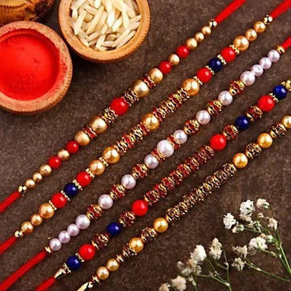 Pretty Designer Rakhi Set With 4 Pcs 