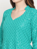 Thumbnail for Kalini Chikankari Embroidered Pure Cotton Anarkali Kurta - Distacart