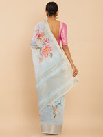Thumbnail for Soch Blue & Pink Floral Zari Art Silk Saree - Distacart