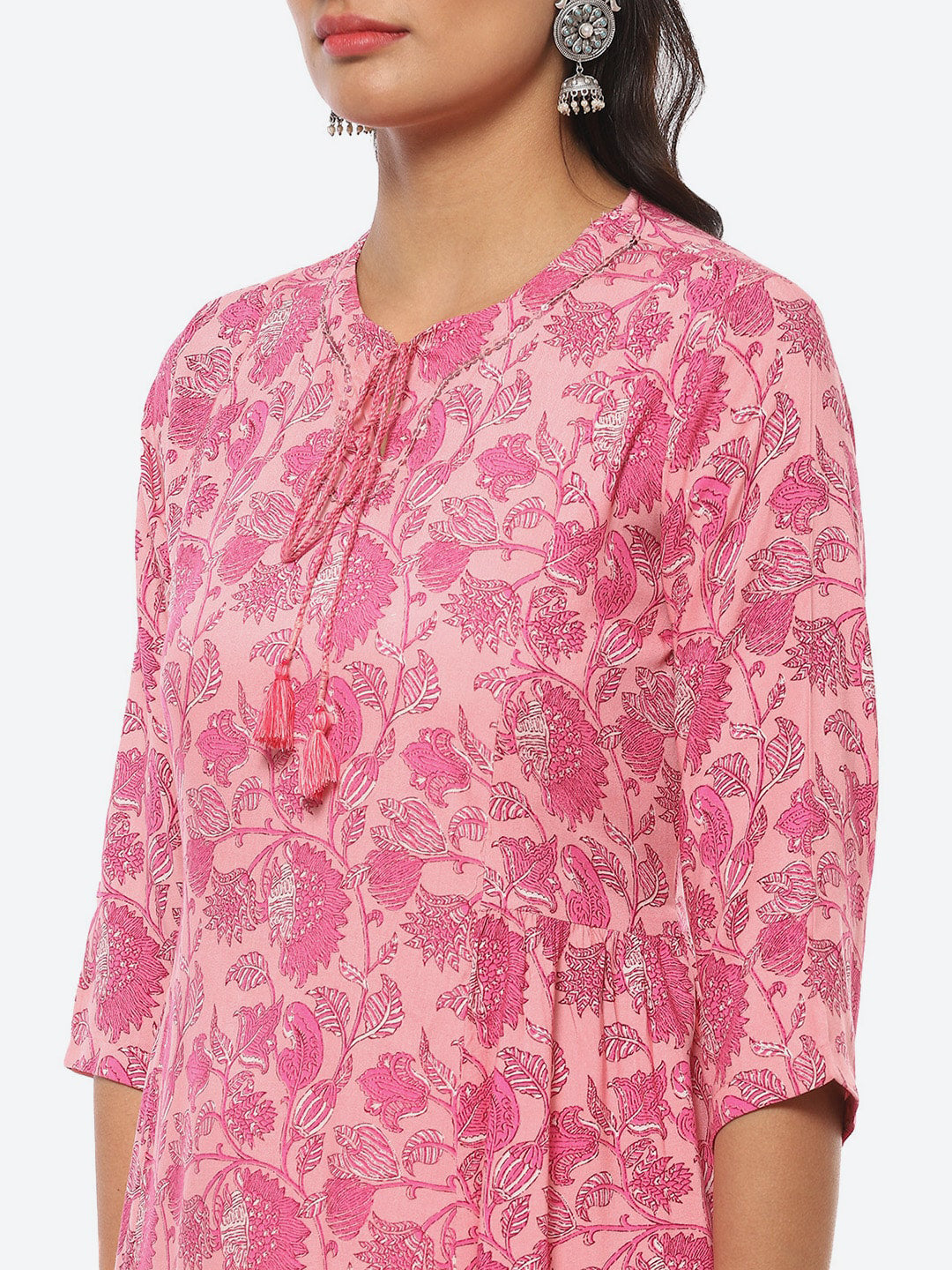 Biba Women Floral Printed Kurta with Trousers & Dupatta - Distacart