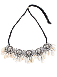 Thumbnail for Cardinal Women Oxidised Silver-Toned Ganesh Choker Necklace Jewellery Set - Distacart