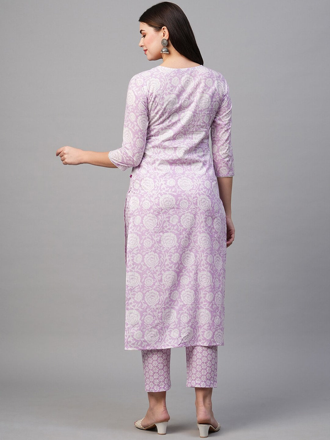 Kalini Straight Floral Printed Kurta with Trousers - Distacart