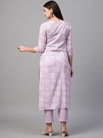 Thumbnail for Kalini Straight Floral Printed Kurta with Trousers - Distacart