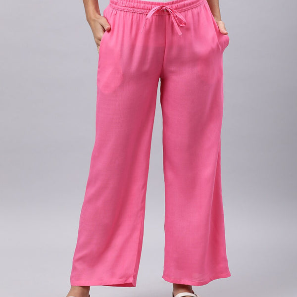 Souchii Women Pink Liva Palazzos - Distacart