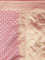 Thumbnail for Mitera Pink & Gold-Toned Silk Blend Woven Design Kanjeevaram Saree - Distacart