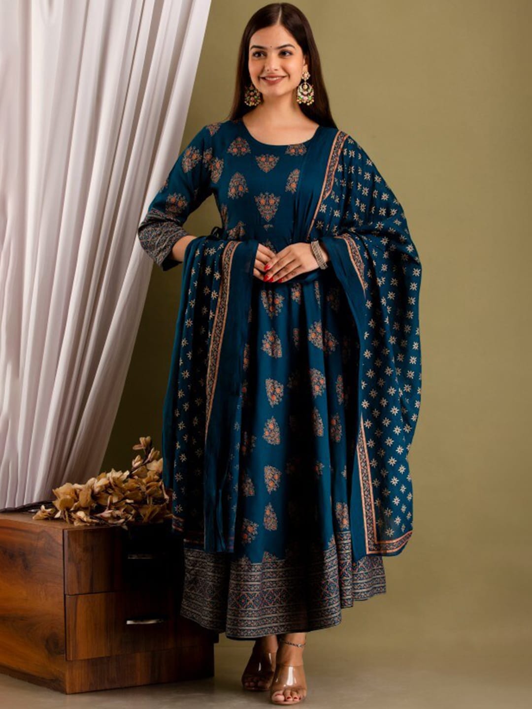 Kalini Women Ethnic Motifs Printed Anarkali Kurta - Distacart