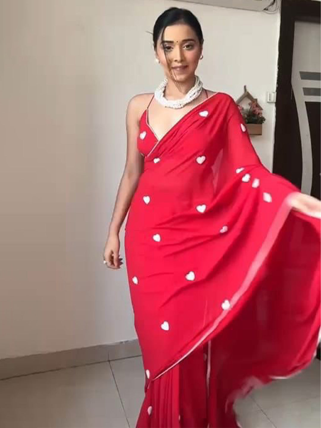 Kalini Abstract Printed Pure Georgette Mysore Silk Saree - Distacart