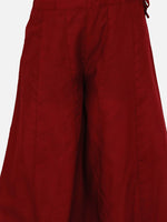 Thumbnail for NOZ2TOZ Maroon & Gold Ethnic Motifs Foil Print Anarkali Kurta With Palazzos For Girls - Distacart
