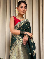 Thumbnail for Kalini Woven Design Zari Banarasi Saree - Distacart