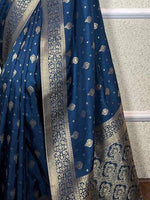 Thumbnail for Kalini Ethnic Motifs Woven Design Zari Detailed Banarasi Saree - Distacart