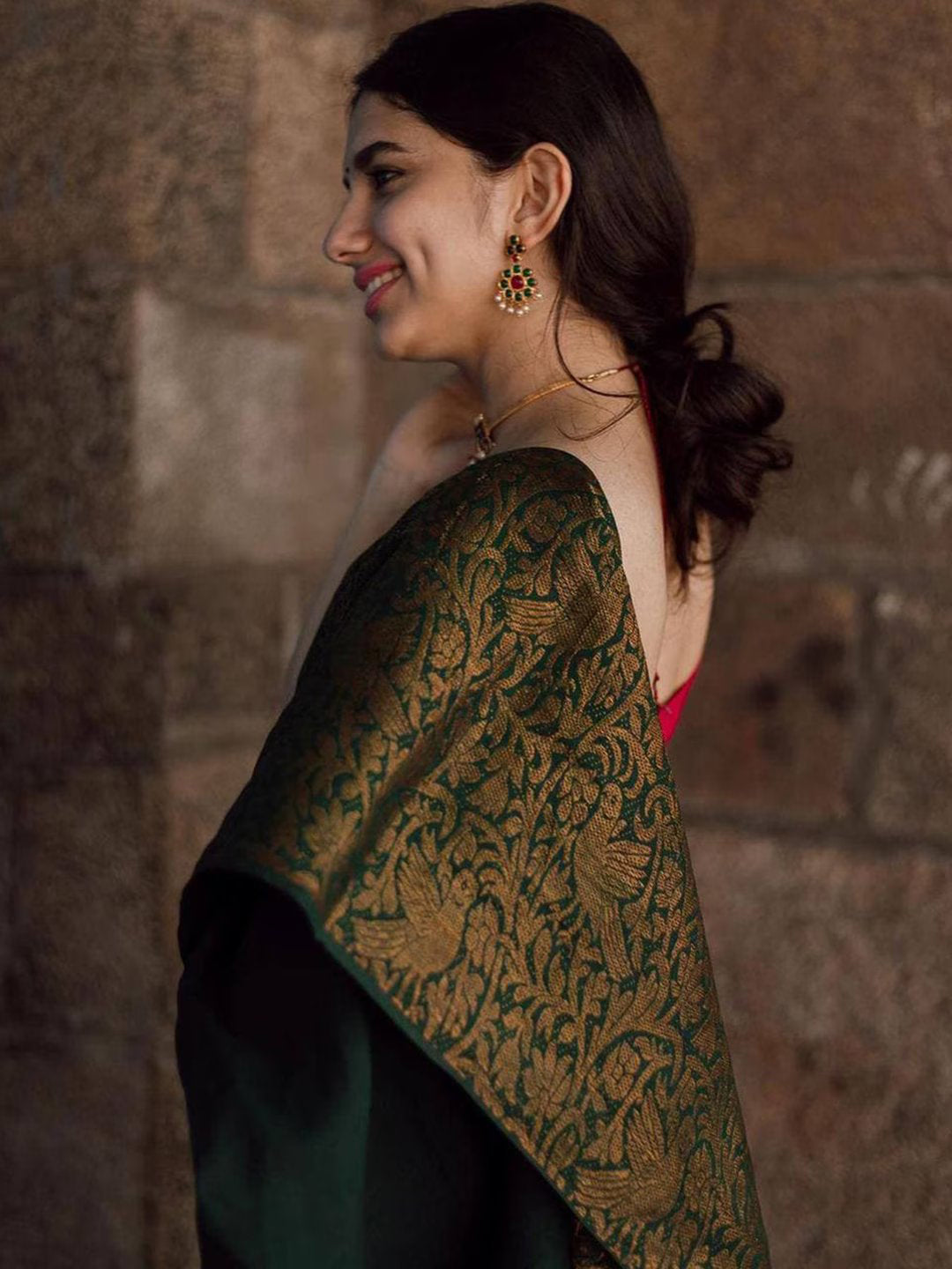 Kalini Ethnic Motifs Woven Design Zari Banarasi Saree - Distacart