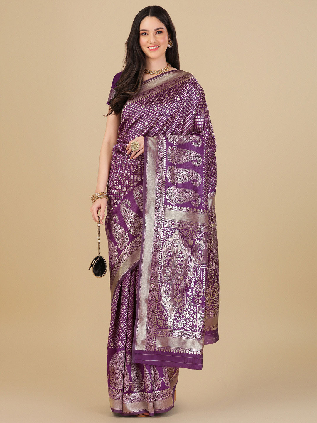 Kalini Ethnic Motif Woven Design Zari Art Silk Banarasi Saree - Distacart