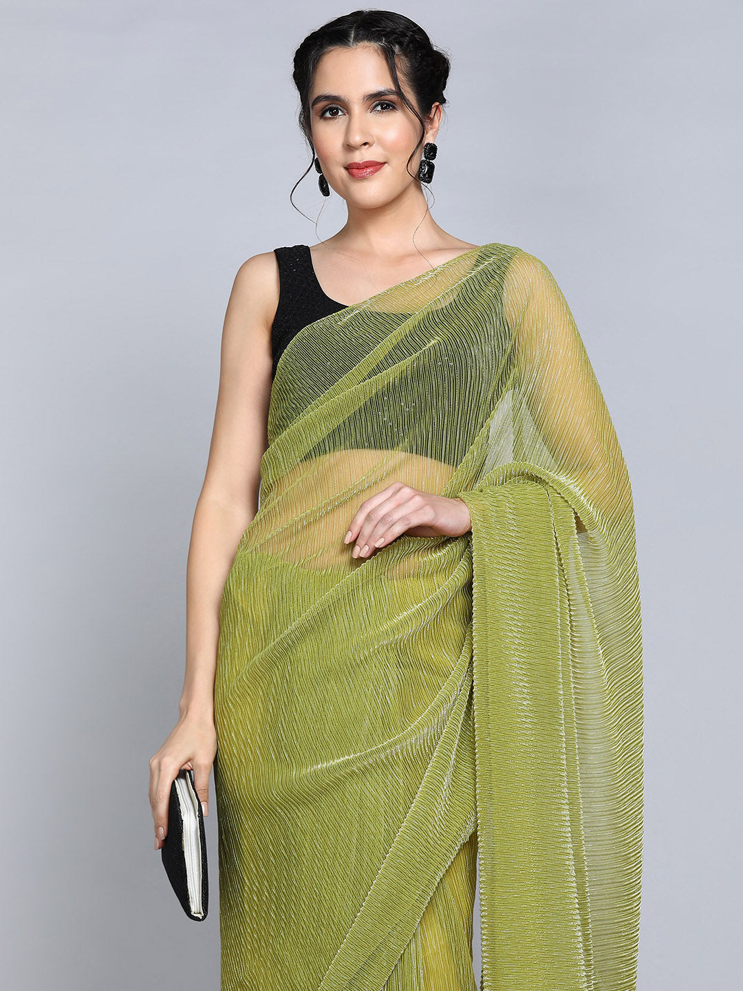 Kalini Shimmer Zari Lycra Saree - Distacart
