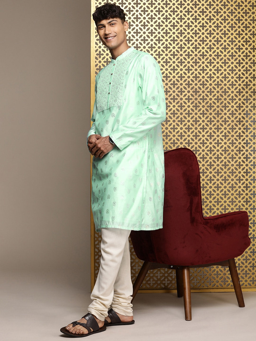 House of Pataudi Ethnic Motifs Printed Jashn Kurta - Distacart