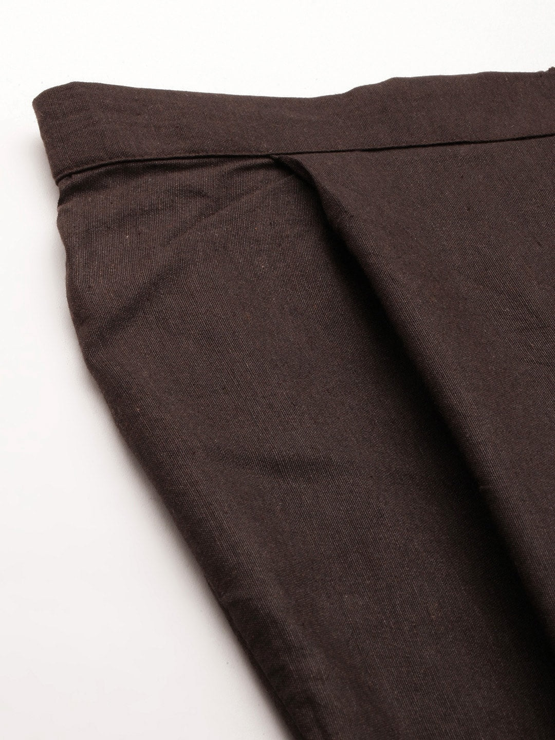 Kalini Women Coffee Brown Pure Cotton Geometric Woven Design Kurta with Trousers - Distacart