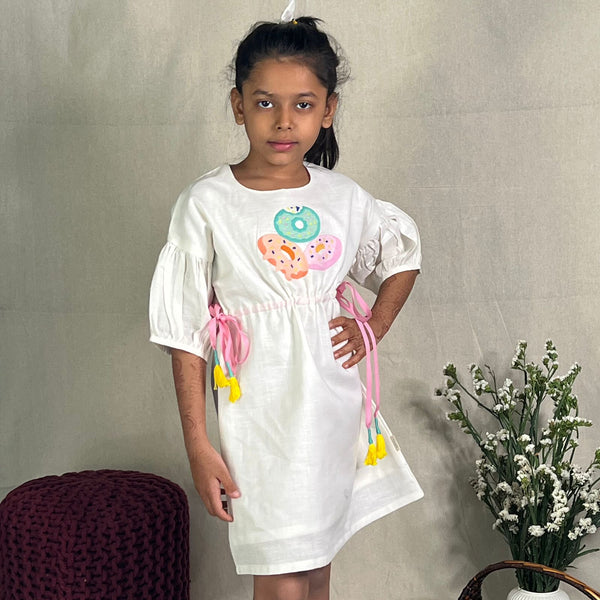 ArthLife Off-White Donuts Embroidered Dress - Distacart