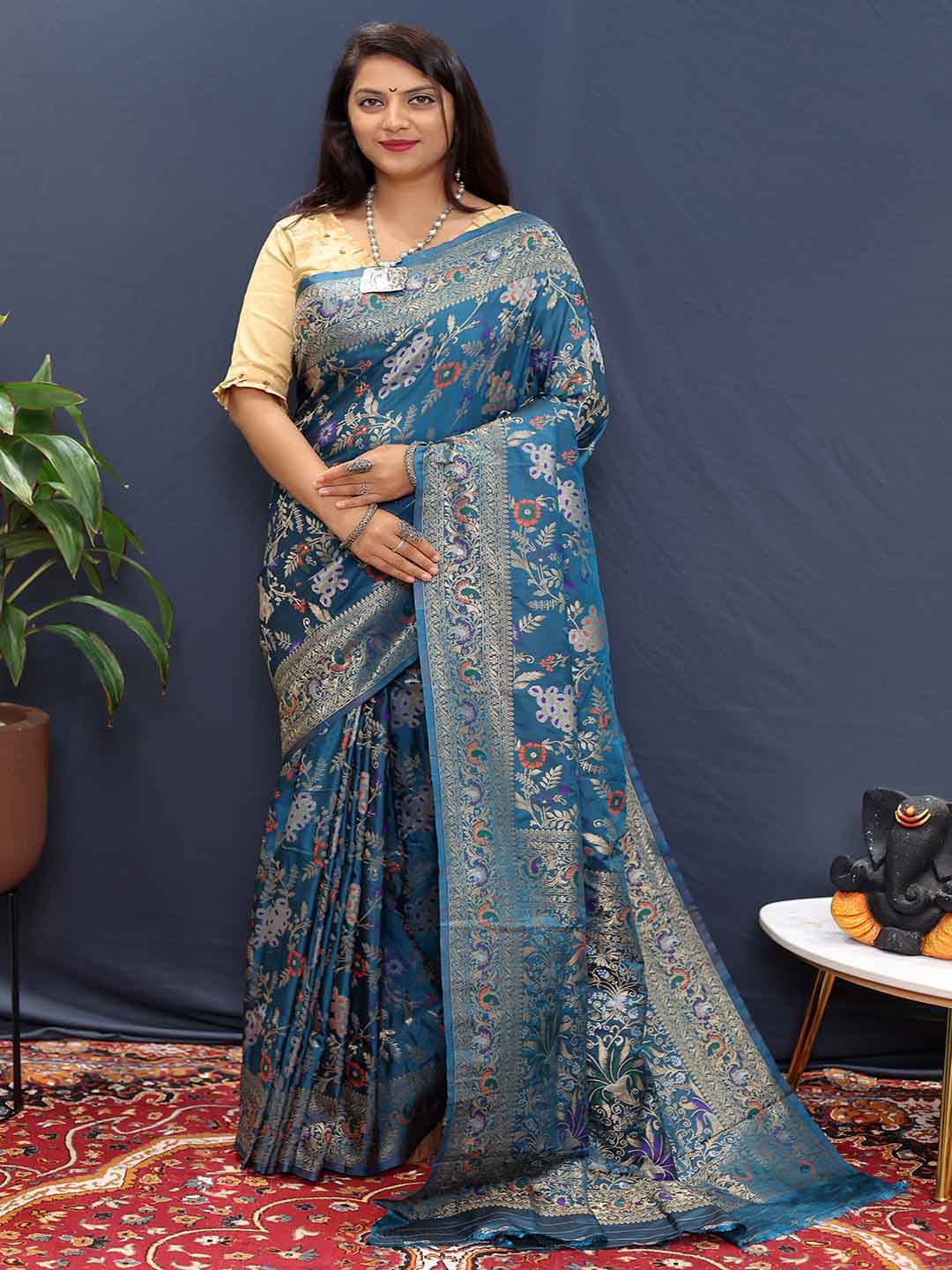 Kalini Ethnic Motifs Zari Art Silk Saree - Distacart