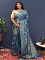 Thumbnail for Kalini Ethnic Motifs Zari Art Silk Saree - Distacart