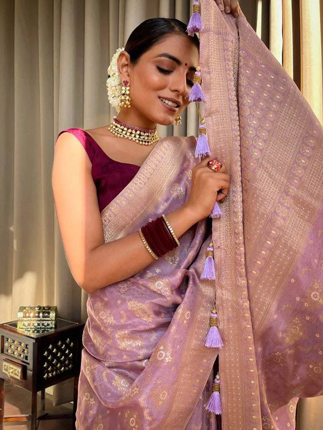 Kalini Woven Design Zari Banarasi Saree - Distacart