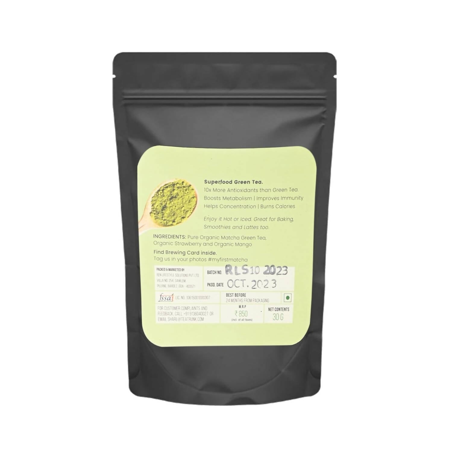 Tea Trunk Strawberry Matcha Green Tea Power - Pure Ceremonial Grade - Distacart