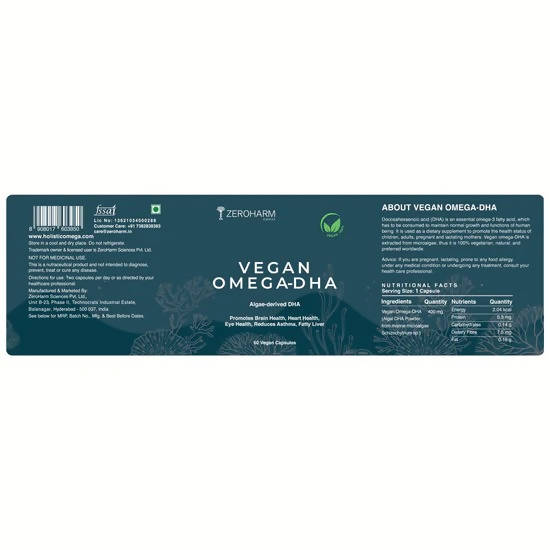 Zeroharm Vegan Omega 3 DHA Capsules - Distacart