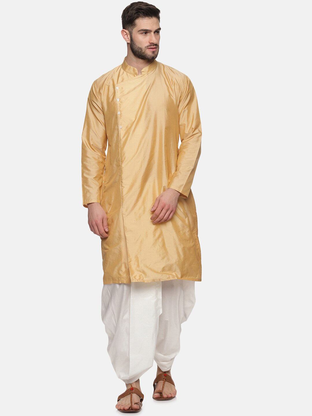 Sethukrishna Men Beige Kurta with Dhoti Pants - Distacart