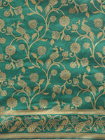 Thumbnail for Saree Mall Teal Green & Golden Woven Design Banarasi Saree - Distacart