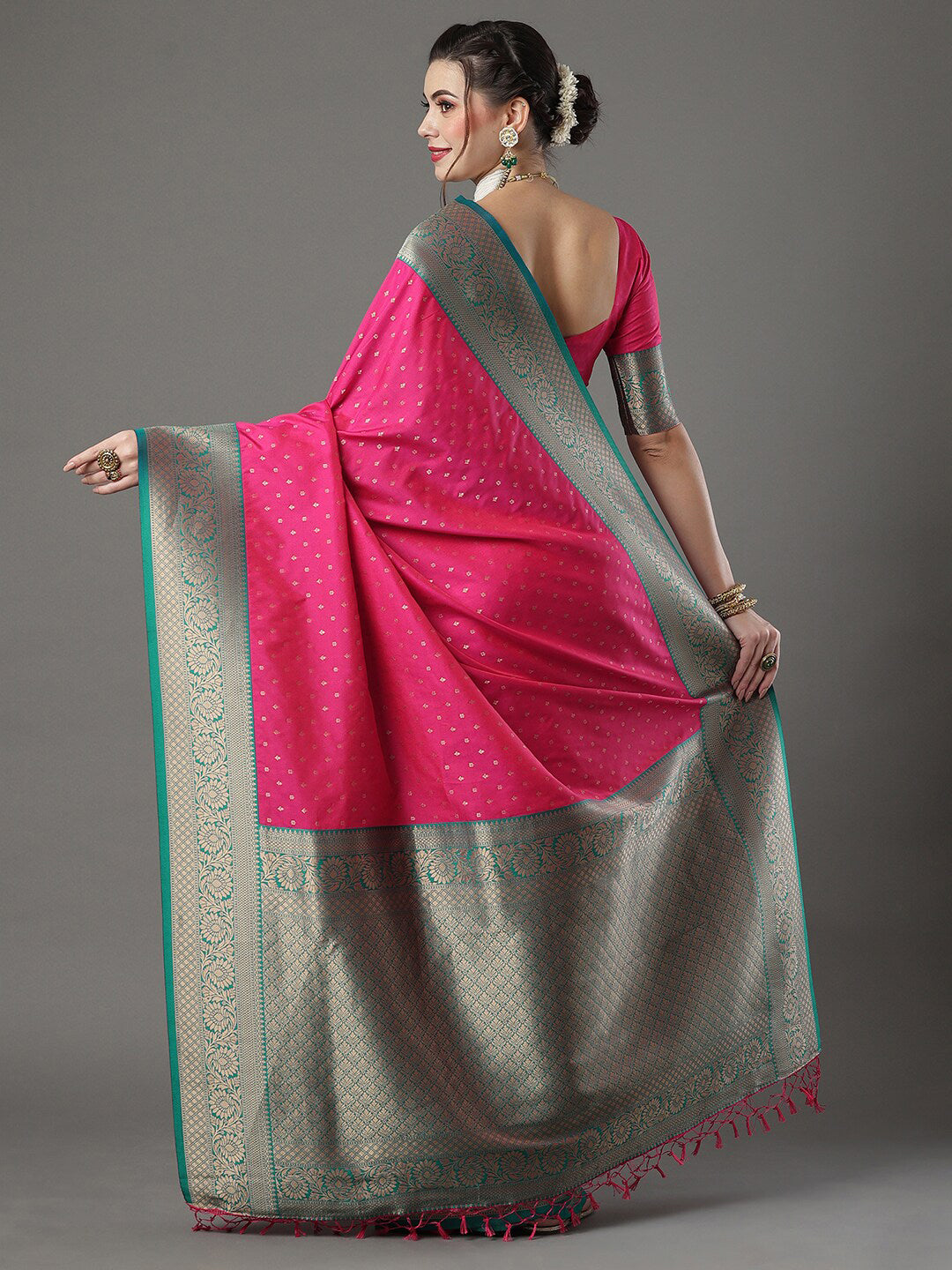 Mitera Floral Woven Design Zari Banarasi Saree - Distacart