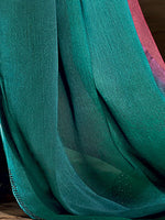 Thumbnail for Saree Mall Mauve & Turquoise Blue Ombre Embellished Sarees - Distacart