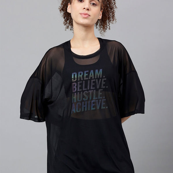 MKH Dri-FIT Typography Printed Drop Shoulder Sleeves Relaxed Fit Sports T-shirt - Distacart