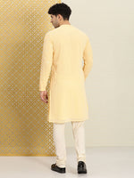 Thumbnail for House of Pataudi Men Embroidered Sequined Floral Jashn Kurta - Distacart